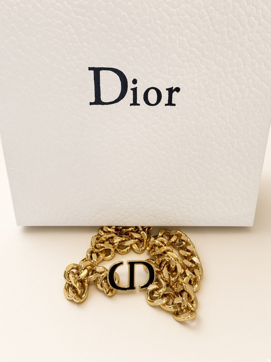 Dior Jewelry - Gold Dior chain necklace, black logo